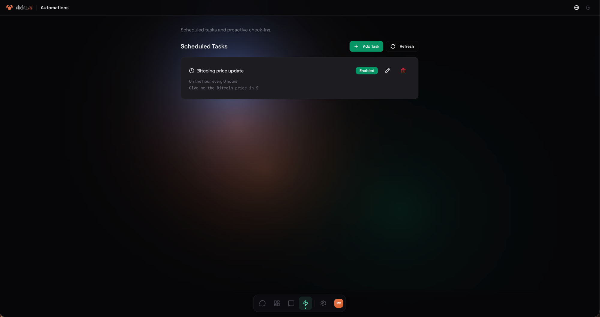 Automations list