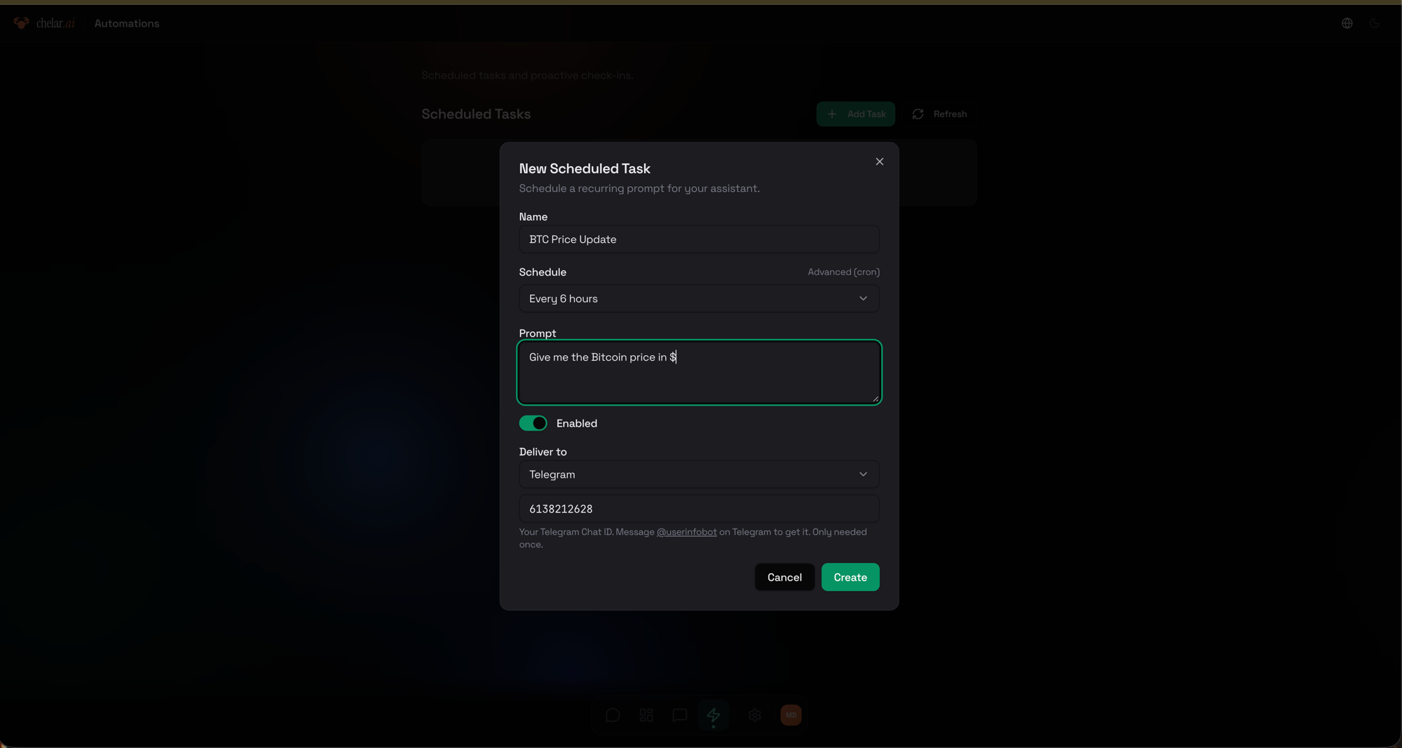 New task form